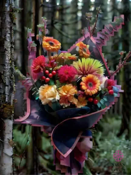 Autumn flower bouquet with orange and red seasonal flowers Phuket