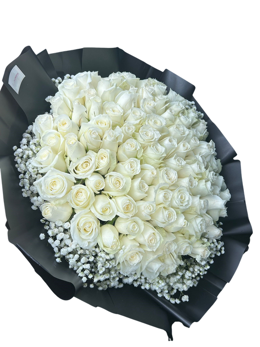 The Ultimate White Rose Bouquet