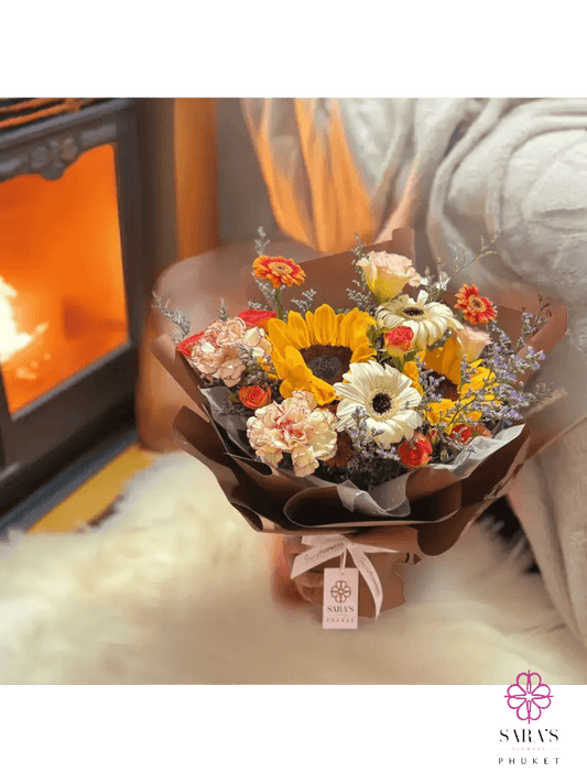 Seasonal orange and yellow flower bouquet Phuket