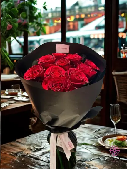 Classic bouquet of 10 red roses by Sara’s Flowers Phuket