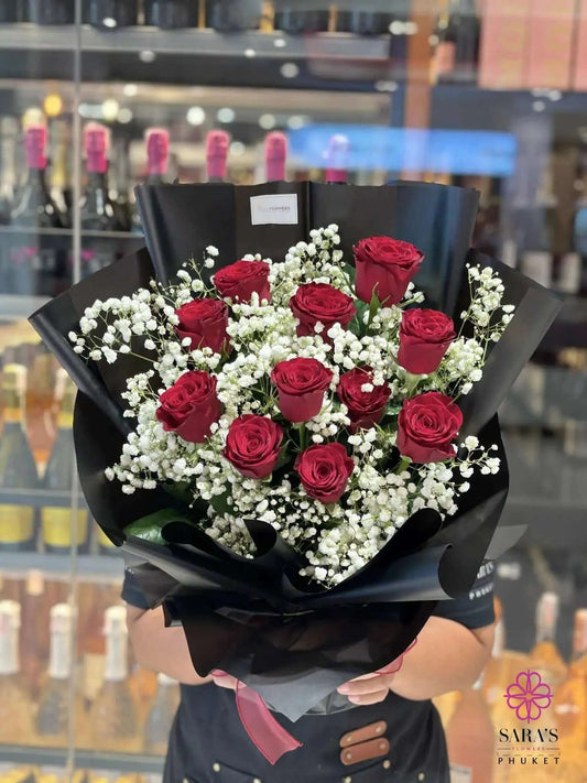 11 red roses romantic bouquet Phuket