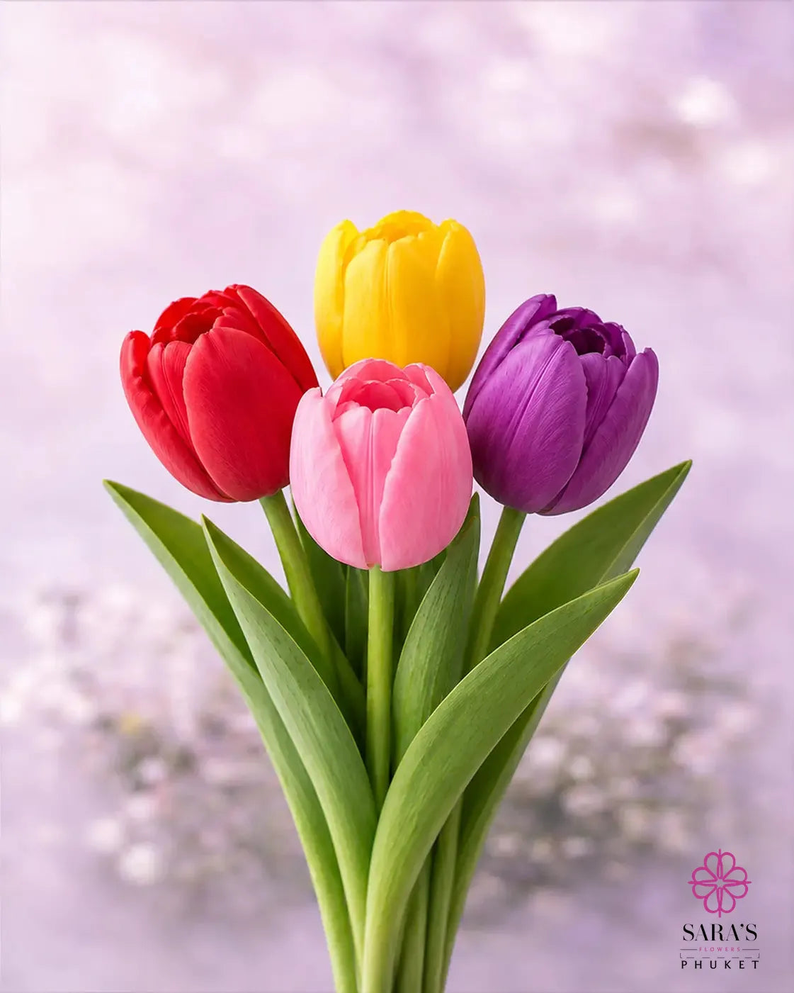 Saras charakteristischer Tulpenstrauß