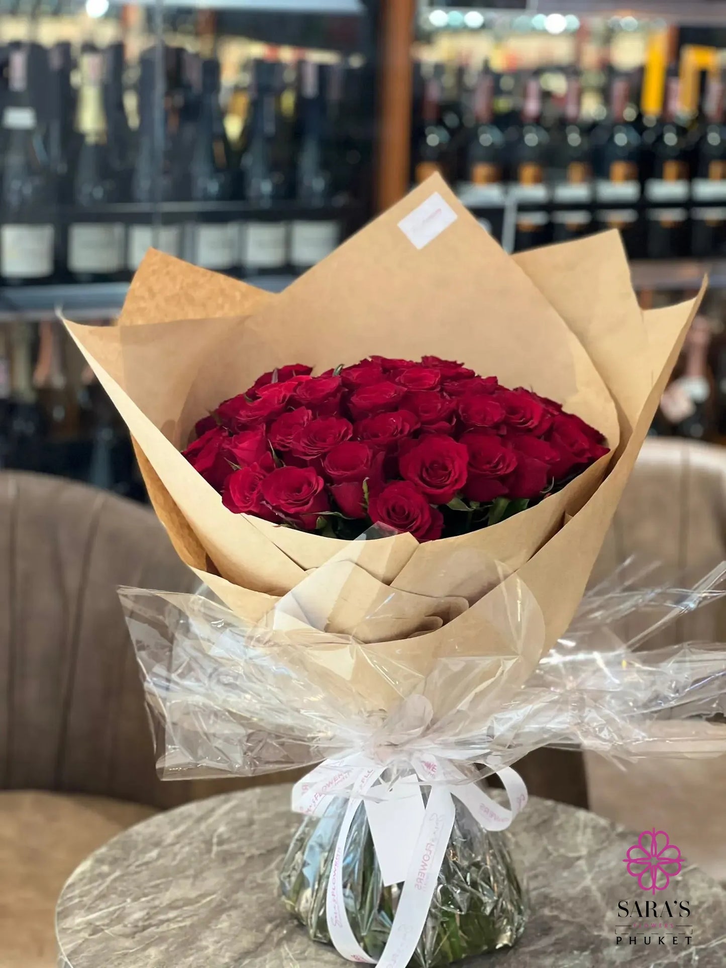 Luxury bouquet of 50 red roses by Sara’s Flowers Phuket