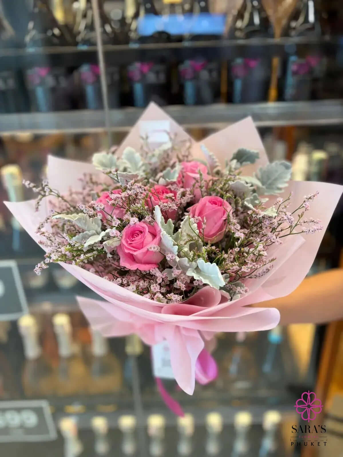 Luxury pink rose bouquet with same day delivery Phuket