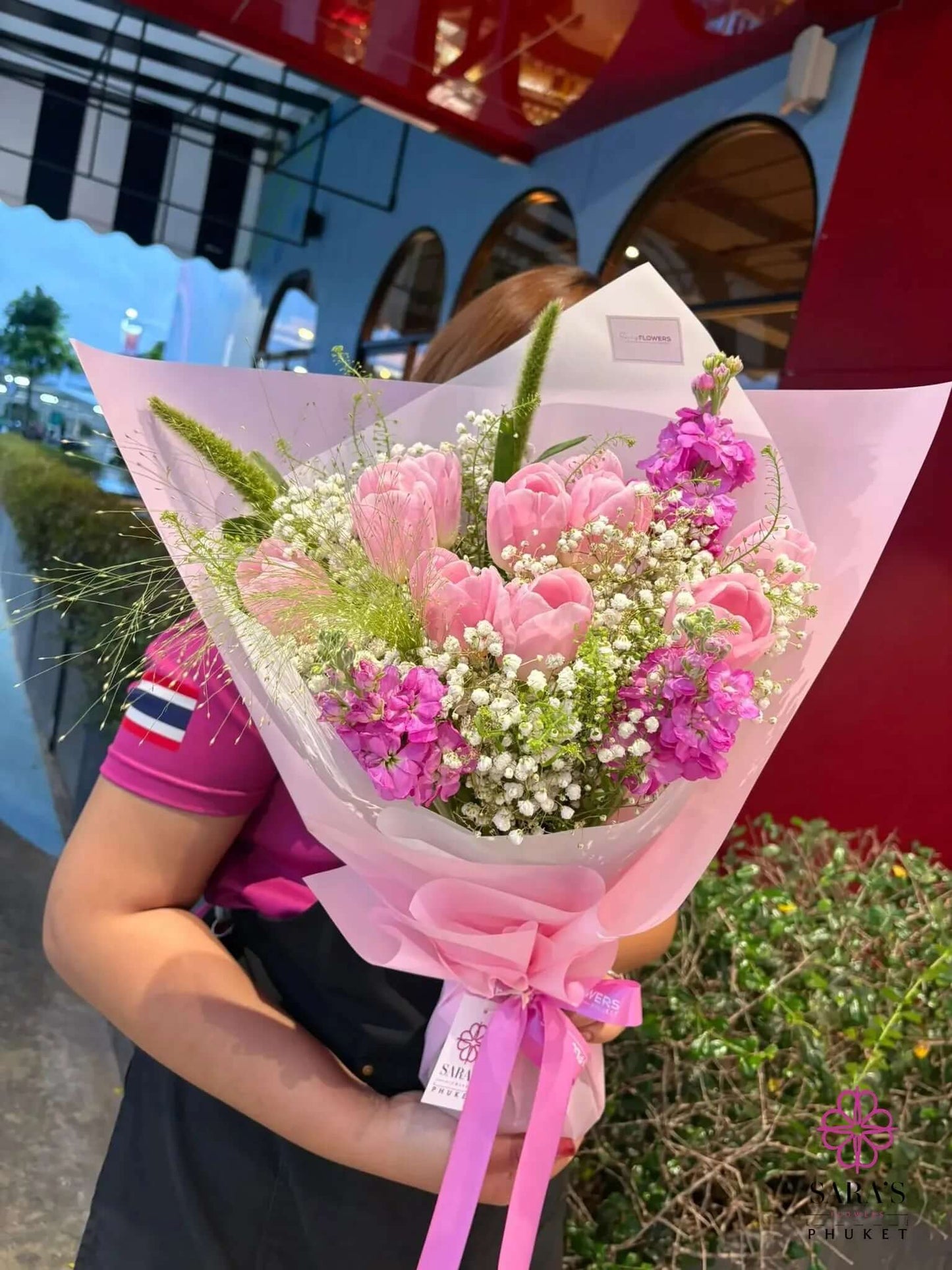 Luxury pink tulip bouquet with same day delivery Phuket