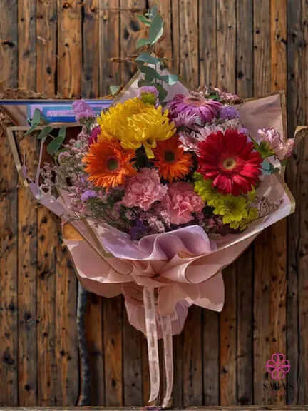 Colorful gerbera and chrysanthemum bouquet for same day delivery in Phuket