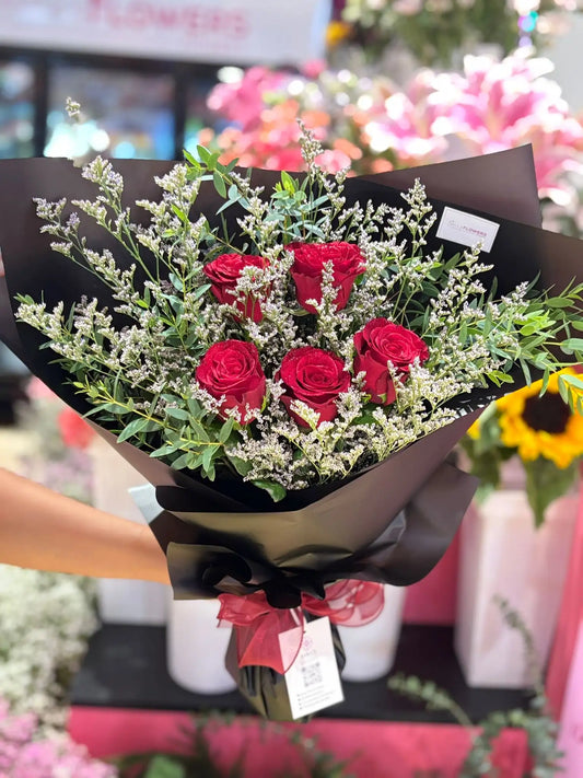 Elegant red rose bouquet with same day delivery Phuket