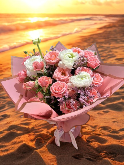 Gentle Pink and White