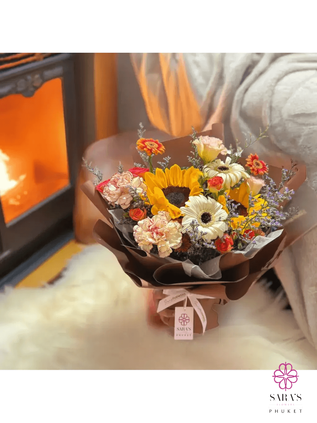 Seasonal orange and yellow flower bouquet Phuket